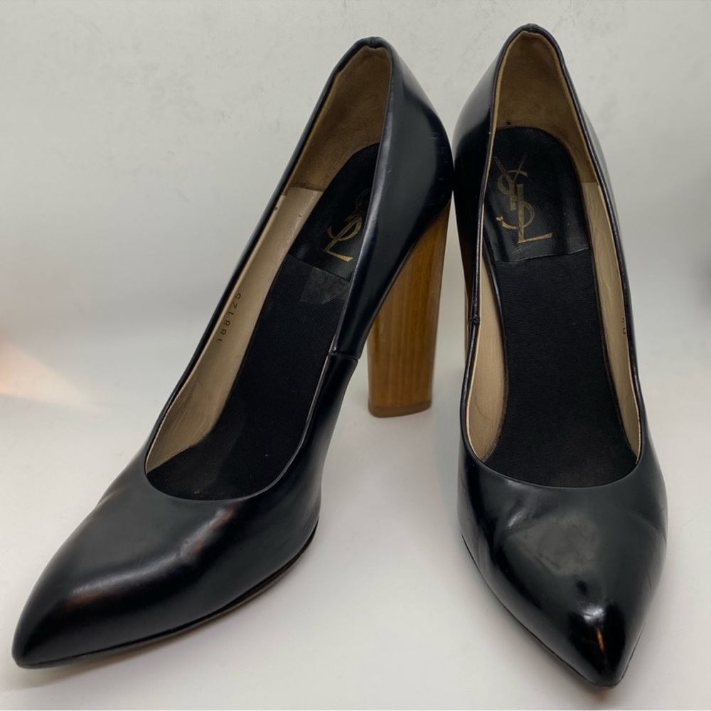 🪵 YSL Wooden-Heeled Pumps